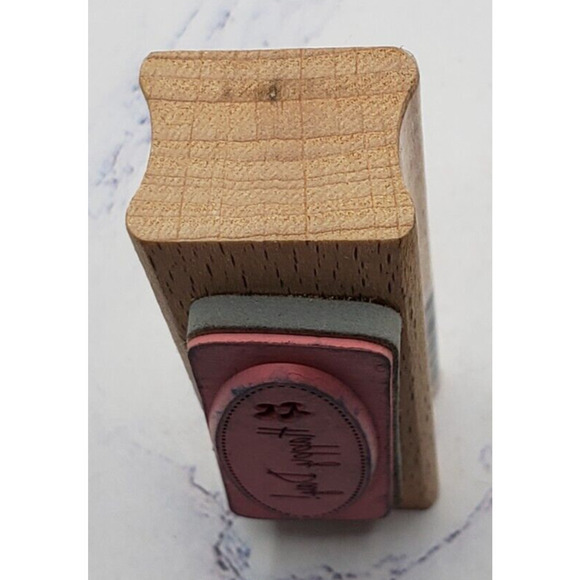 Happy Day Words Writing Quote Studio G Pink Light Designs Wooden Rubber Stamp - Picture 5 of 7